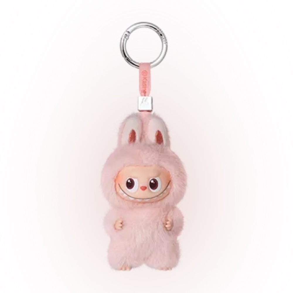 G Charm Pink Furry LABUBU Keychain Bag Charm